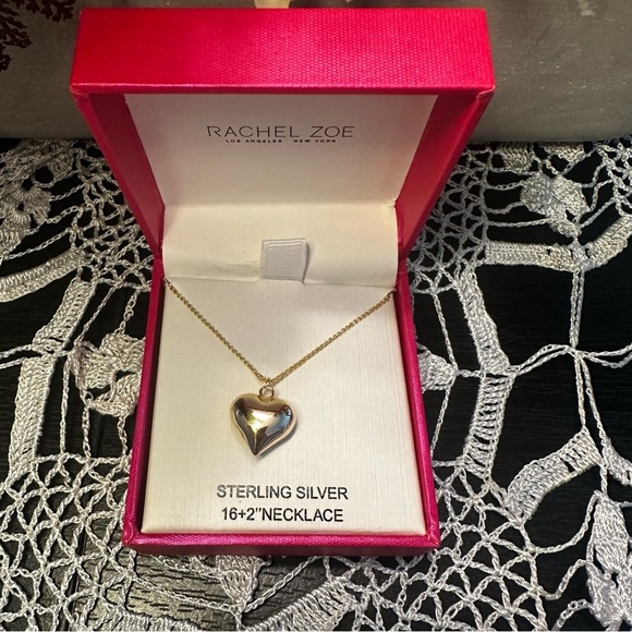 2025 Rachael Zoe Gold Plated Over Sterling Silver Heart Necklace 16” - Picture 1 of 5